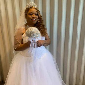 Plus size princess wedding dress